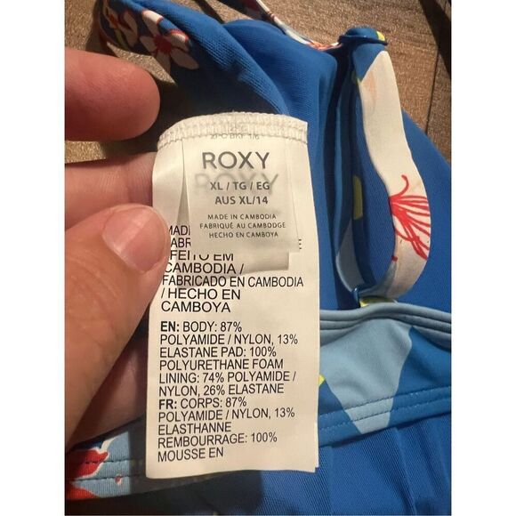 Roxy Floral Bikini Top Woman’s Size XL NEW - Picture 10 of 11
